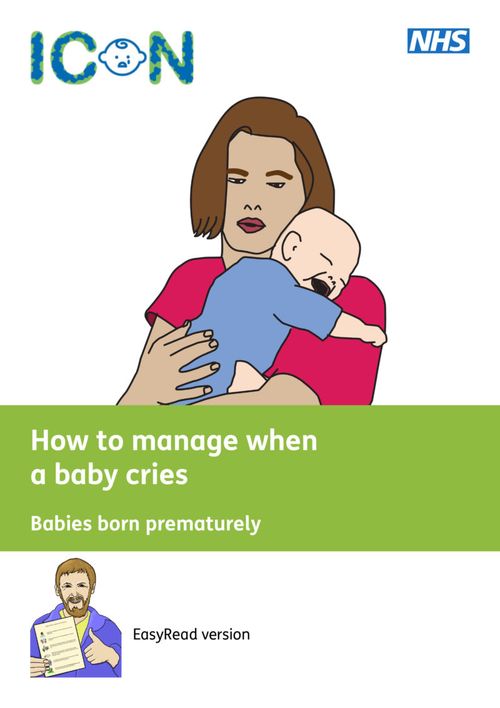 Show details for ICON – How to manage when a premature baby cries – Easy Read Version
