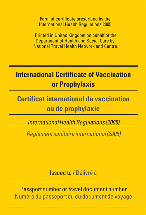 Show details for ICVP – International Certificate of Vaccination or Prophylaxis