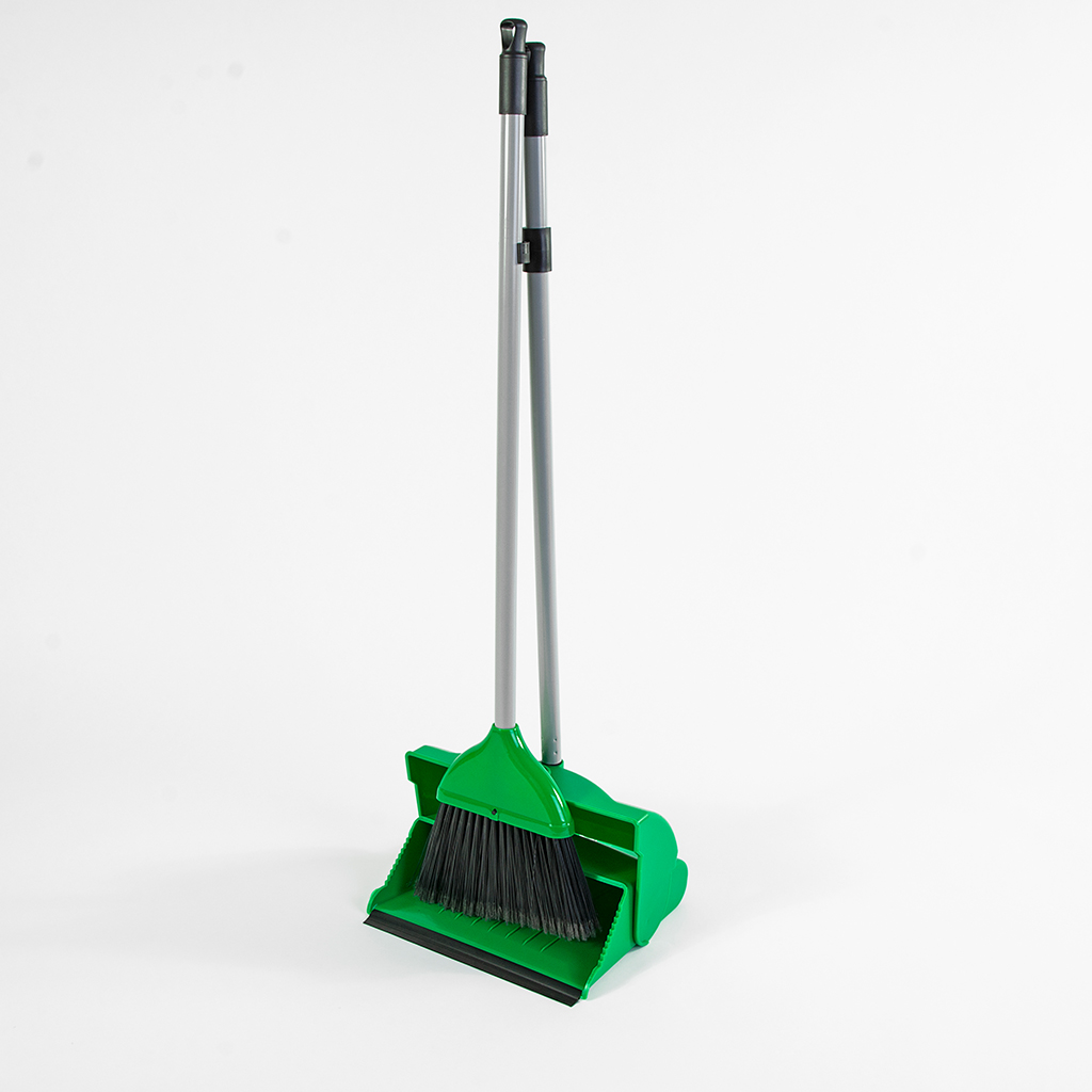 Show details for Dustpan & Brush - Green Long Handle