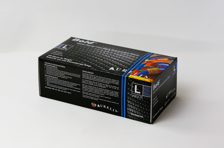 Show details for Gloves Nitrile Bold - Black Large Pack of 100	