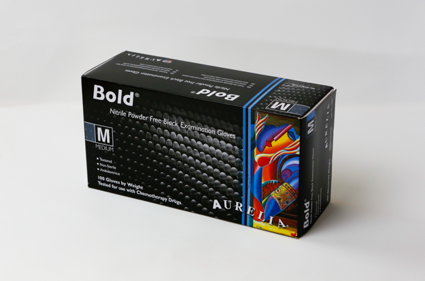 Show details for Gloves Nitrile Bold - Black Medium Pack of 100