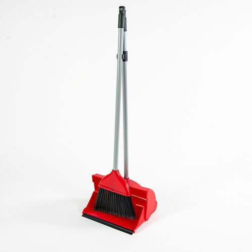 Show details for Dustpan & Brush - Red Long Handle 