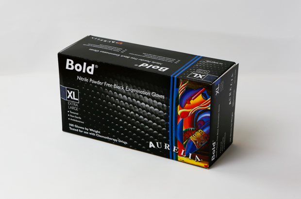 Show details for Gloves Nitrile Bold - Black XL Pack of 100