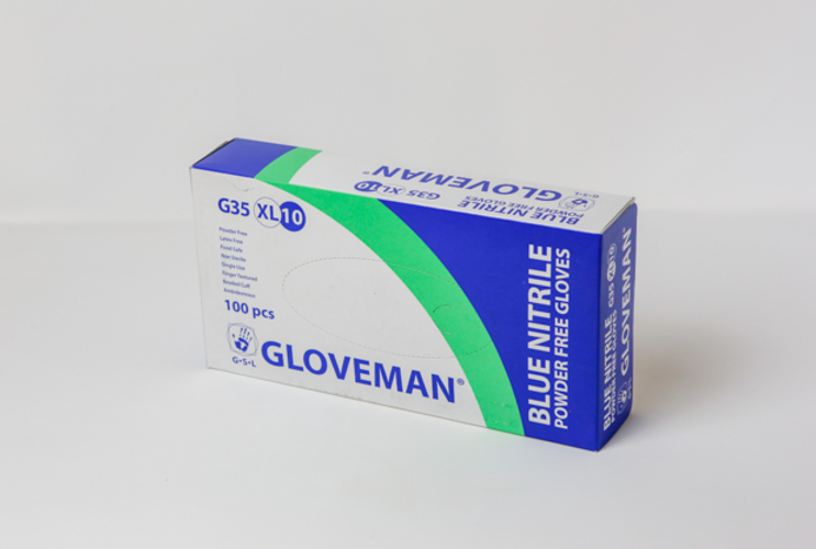 Show details for Gloveman Gloves Nitrile - Blue XL Pack of 100