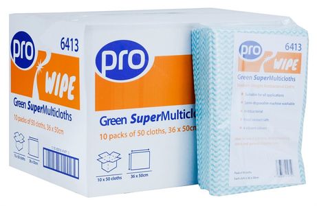 Show details for Pro Super Multicloths - Green Pack of 50