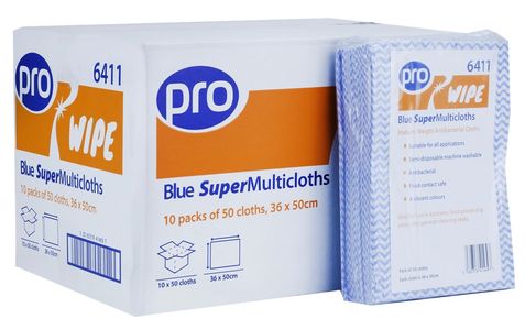 Show details for Pro Super Multicloths - Blue Pack of 50