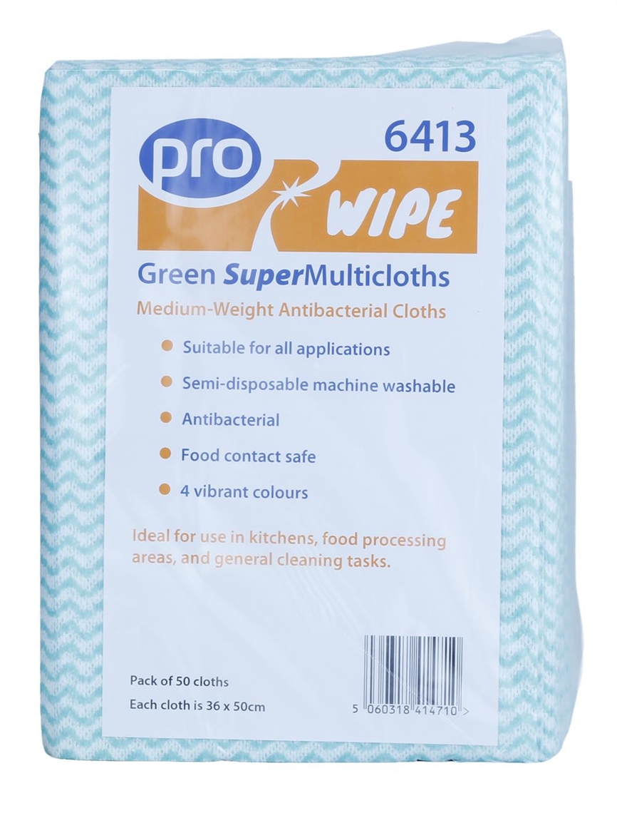 Show details for Pro Super Multicloths - Green Pack of 50