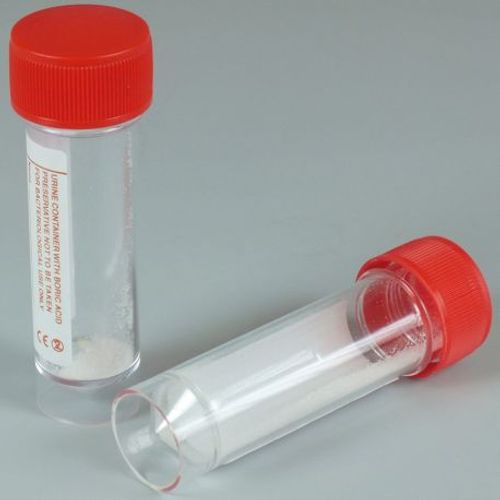 Show details for Lid Sample Bottle with Boric Acid - Red Pack of 50