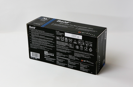 Show details for Gloves Nitrile Bold - Black XL Pack of 100