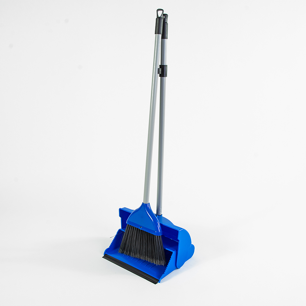 Show details for Dustpan & Brush - Blue Long Handle
