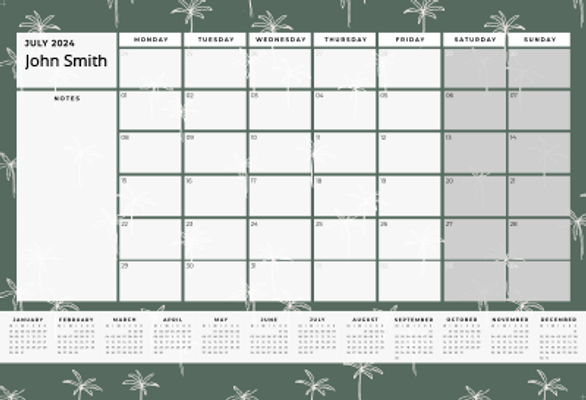 Show details for Tiny Palms Desk Planner