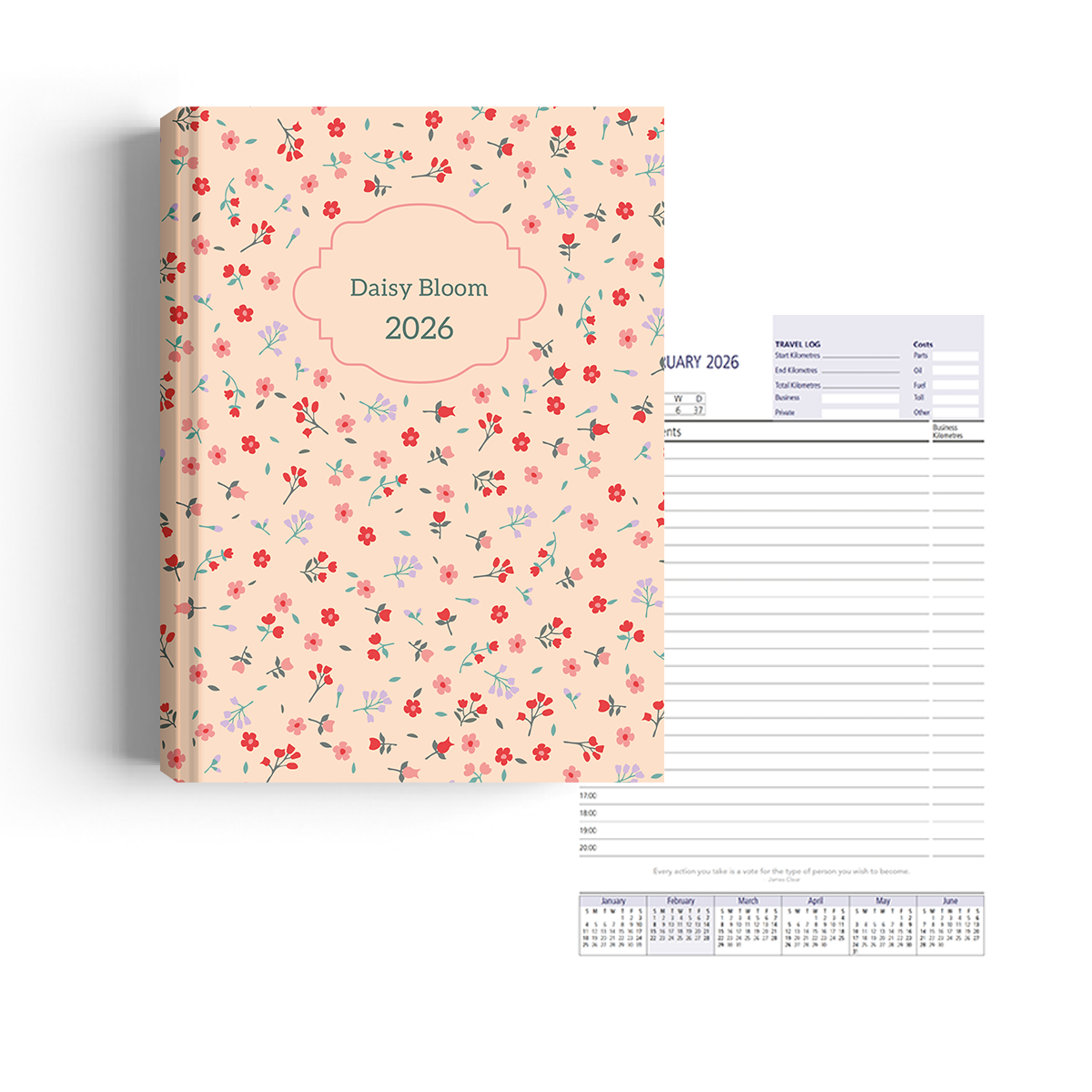 Show details for Ditsy Pastel Diary A4
