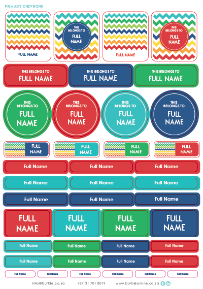 Show details for Boys Primary Chevrons Multi-Purpose Stickers
