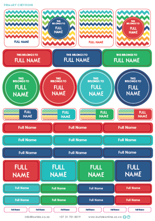 Show details for Boys Primary Chevrons Multi-Purpose Stickers
