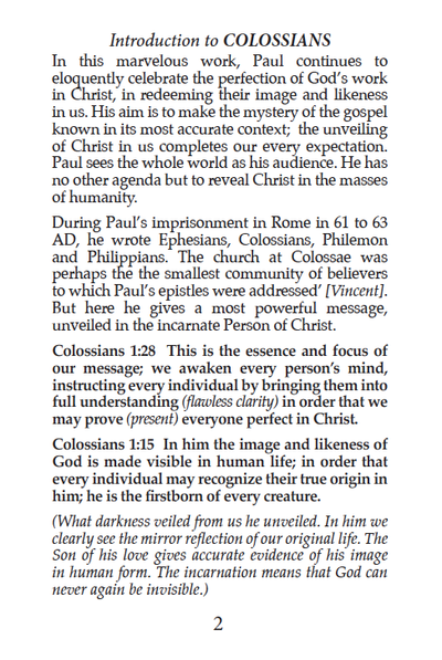 Show details for Colossians