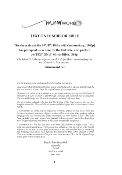 Show details for Mirror Bible (2024 Text Only Edition - Soft Cover)