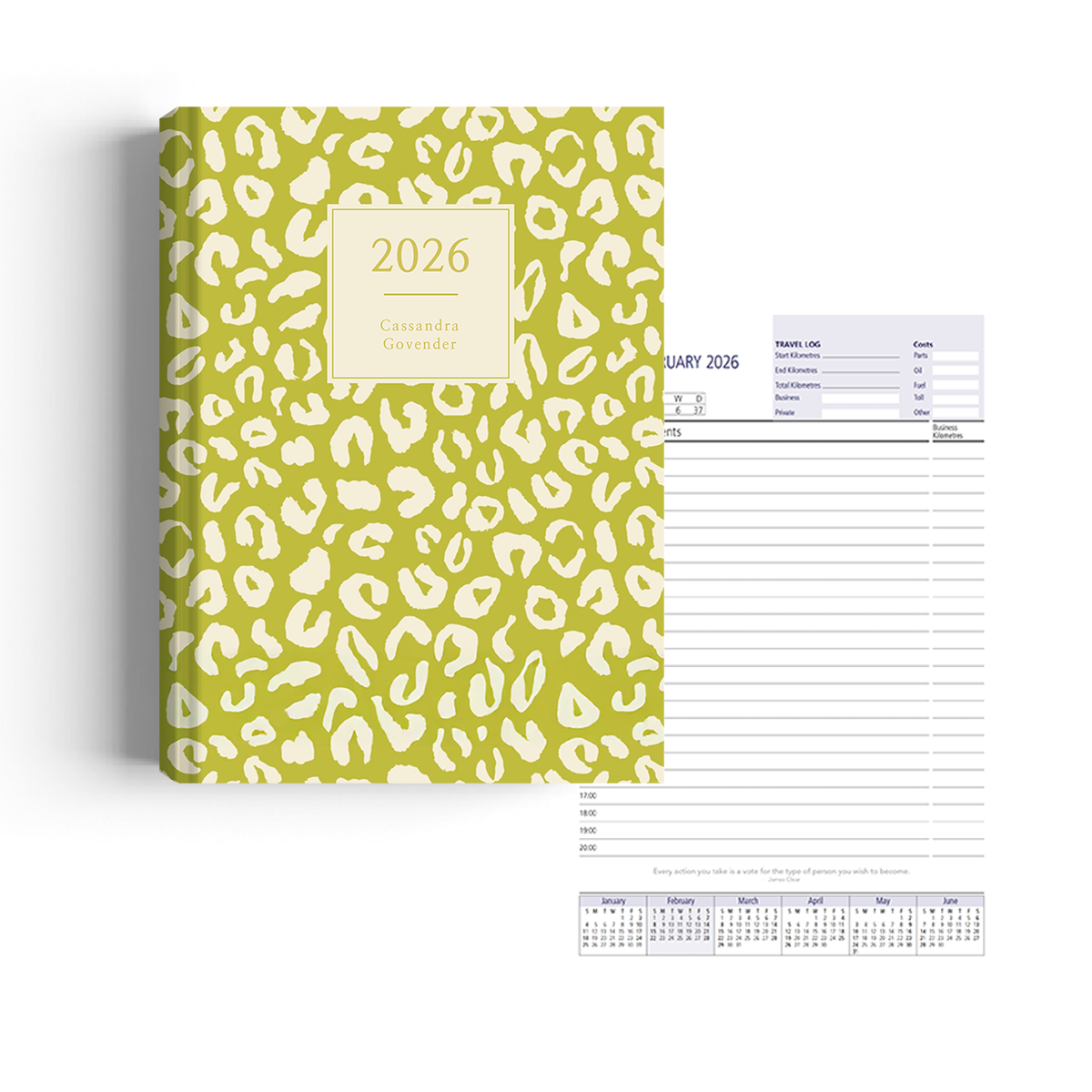 Show details for Leopard Lime Diary A4