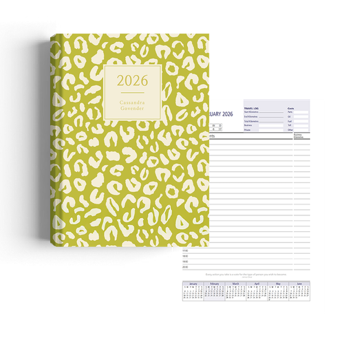 Show details for Leopard Lime Diary A4
