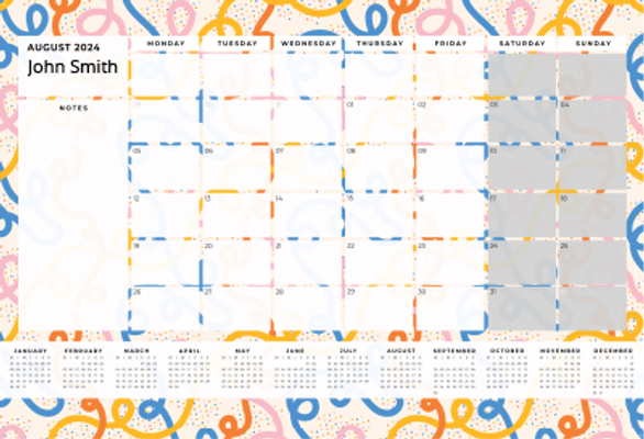 Show details for Spaghetti Confetti Desk Planner