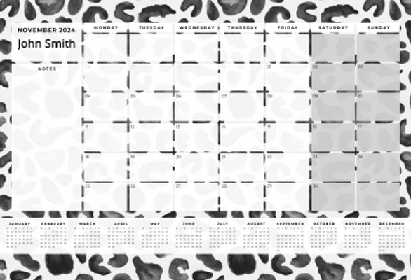 Show details for Leopard Print Desk Planner
