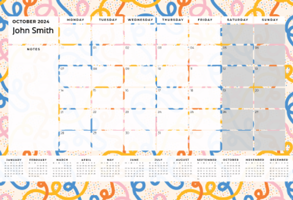 Show details for Spaghetti Confetti Desk Planner