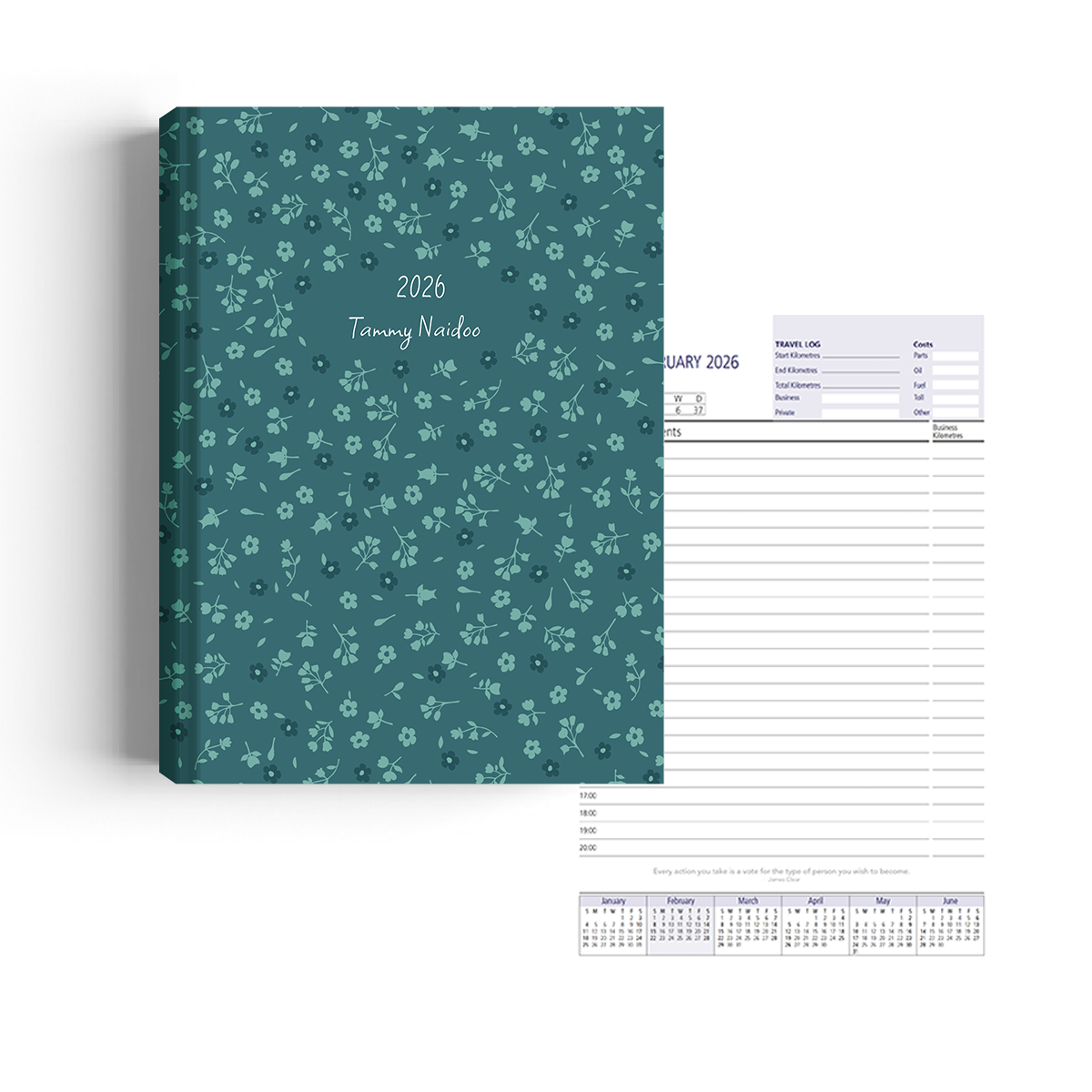 Show details for Ditsy Blue Diary A4