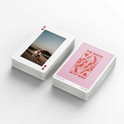 Show details for Queen Of My Heart Personalised Playing Cards