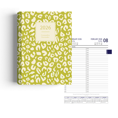 Show details for Leopard Lime Diary A4