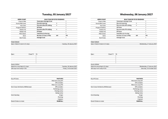 Show details for Dairy Diary 2027