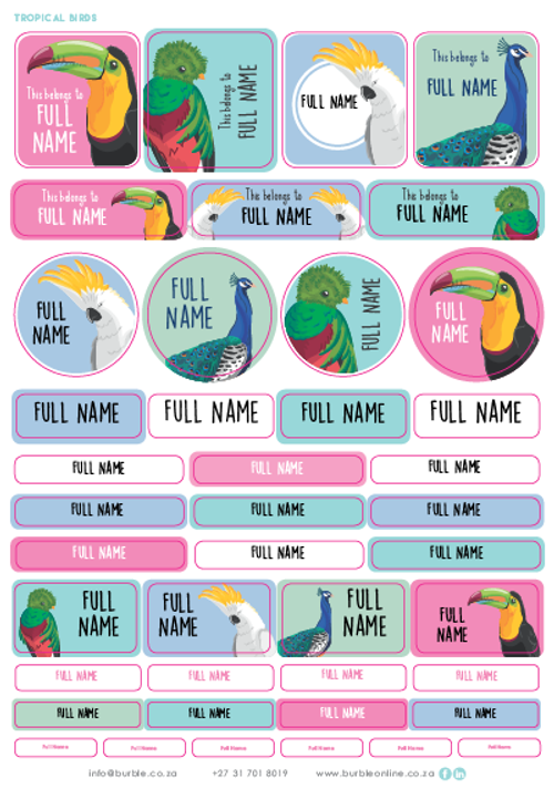 Show details for Tropical Birds Multi-Purpose Stickers