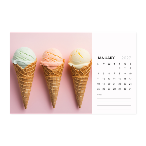 Show details for 2027 Desk Calendar - B - Standard Template