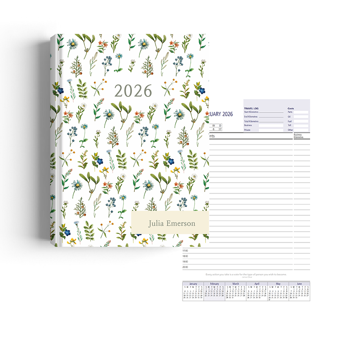 Show details for Mini Florals Diary A4
