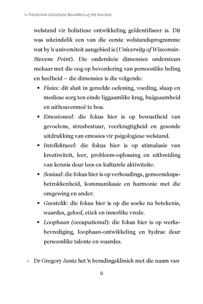 Show details for 'n Pastoraal-Holistiese Besouing Van Kanker