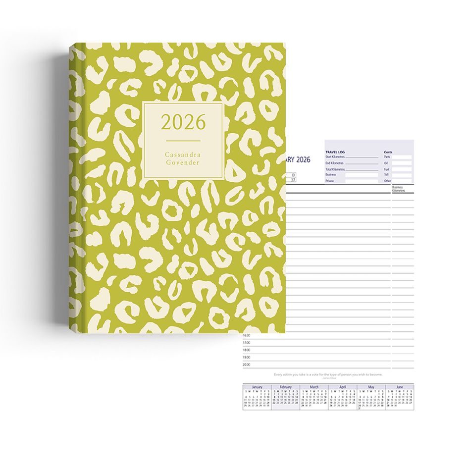 Show details for Leopard Lime Diary A5 
