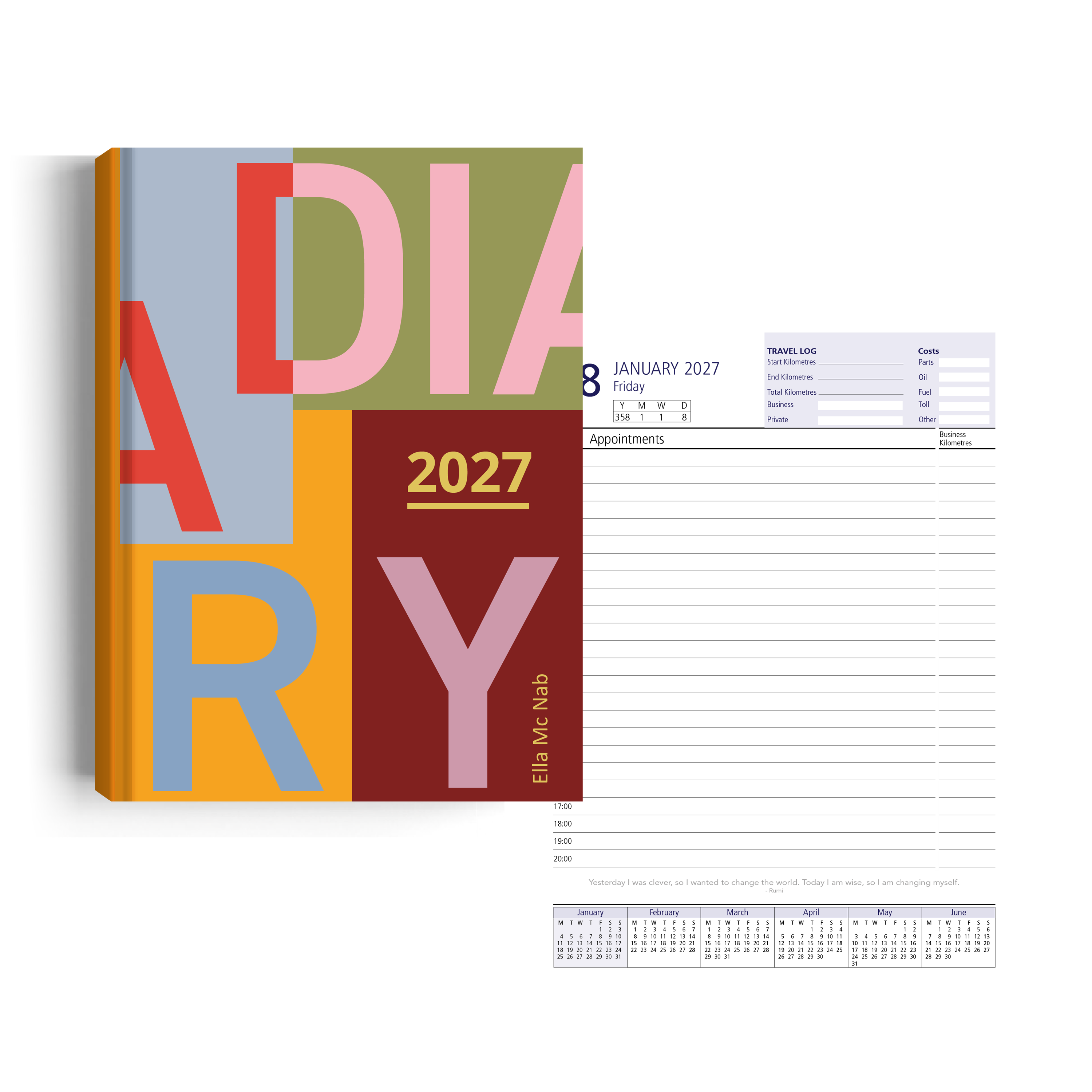 Show details for Vivid Blocks Diary A4