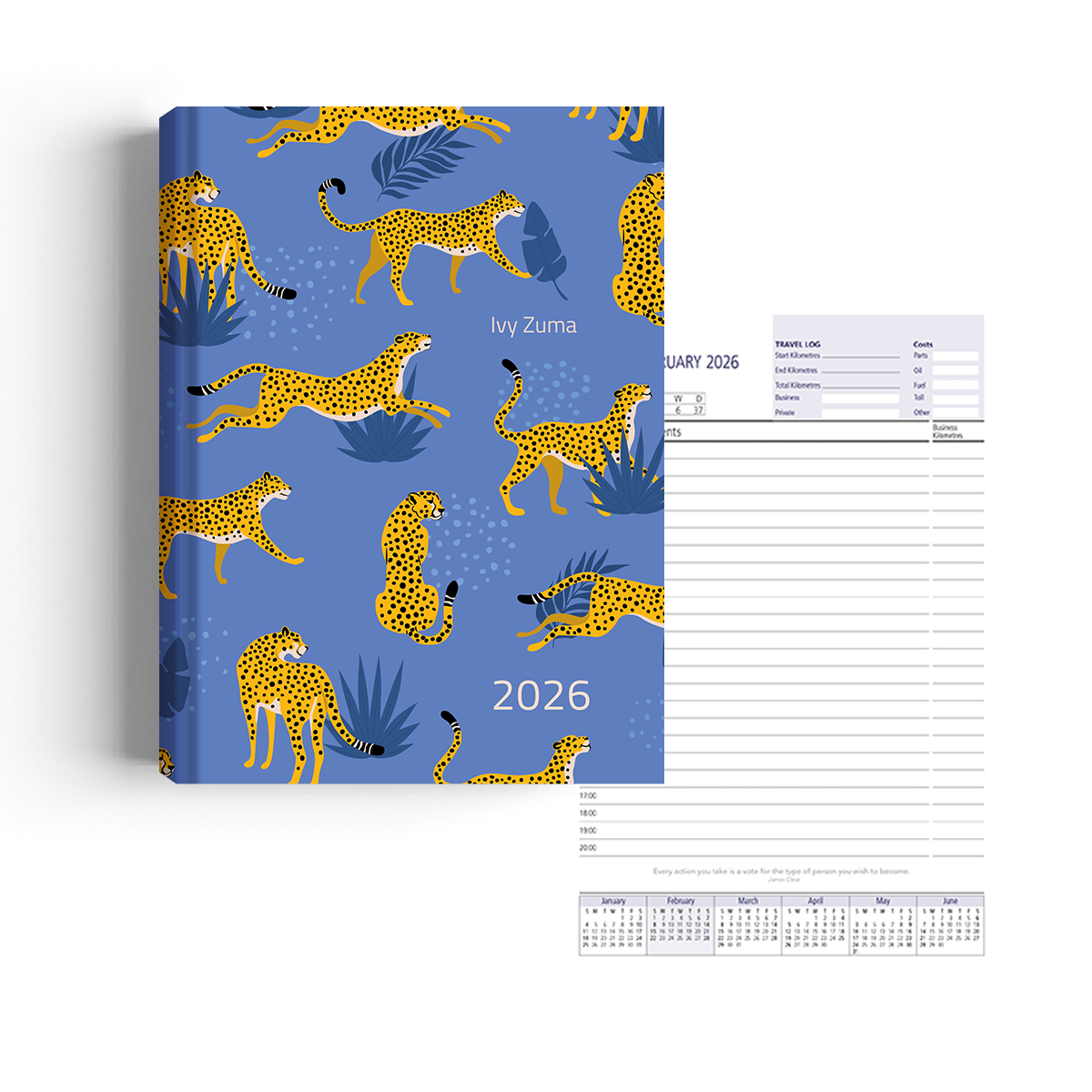 Show details for Cheetah Blues Diary A4
