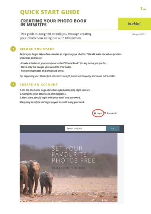 Show details for Photo Book Quick Start Guide