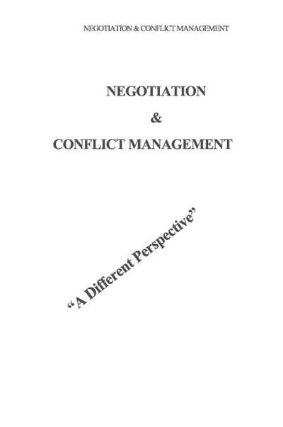 Show details for Negotiation And Conflict Management