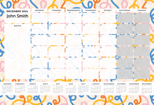 Show details for Spaghetti Confetti Desk Planner
