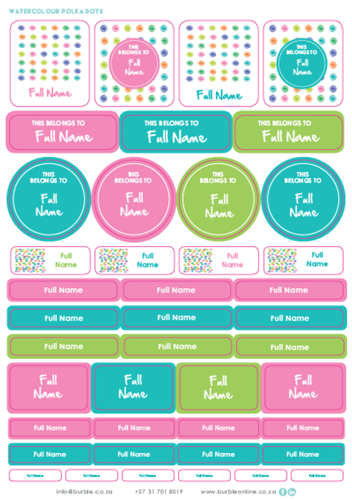 Show details for Girls Polka Dots Multi-Purpose Stickers