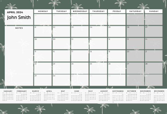 Show details for Tiny Palms Desk Planner