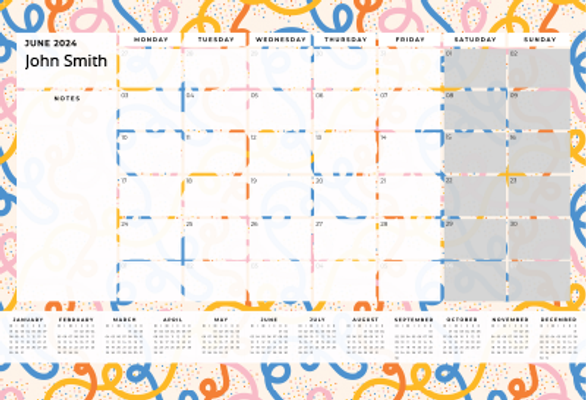 Show details for Spaghetti Confetti Desk Planner