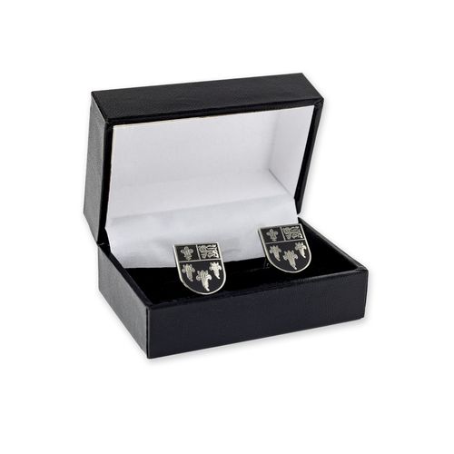 Show details for Cufflinks Black & Silver Crest - Shield
