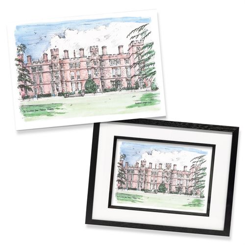 Show details for A4 Print The Cloisters from Fellows Garden